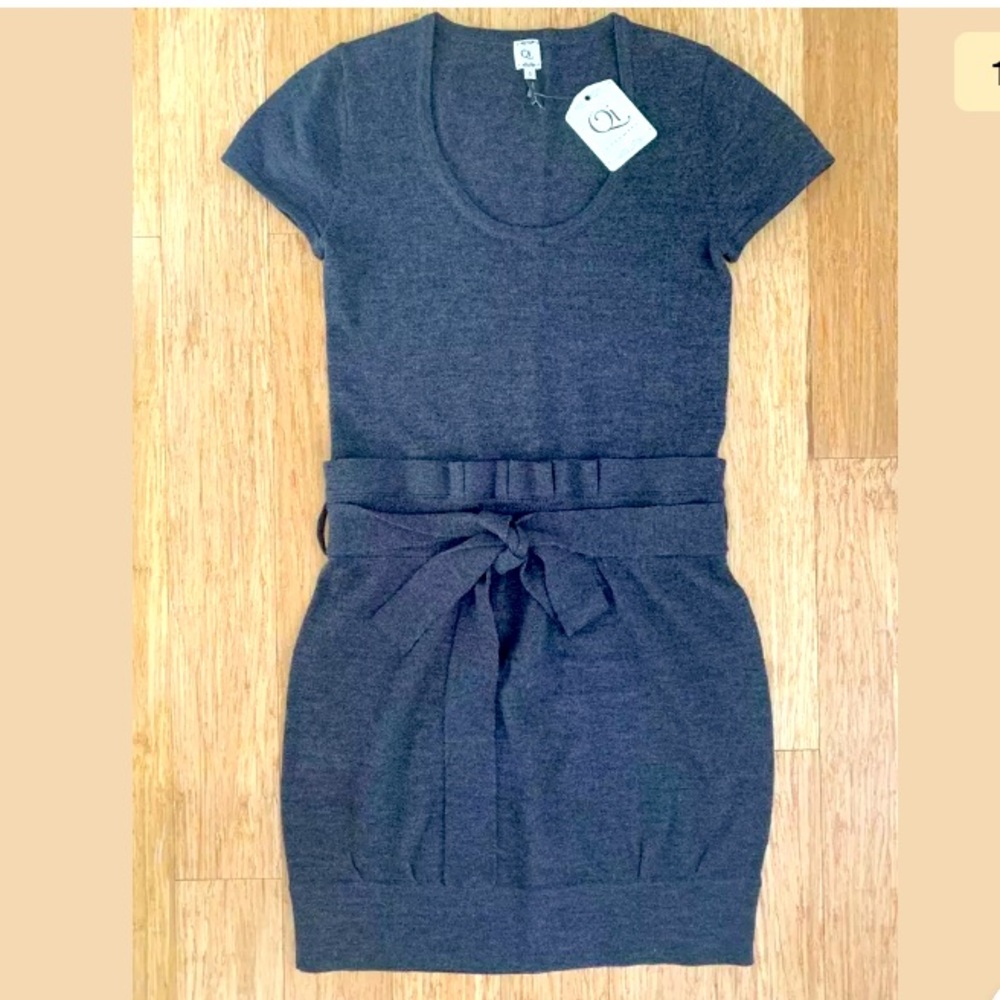 NWT QI Cashmere 100% Wool Dress  Gray Size XS
